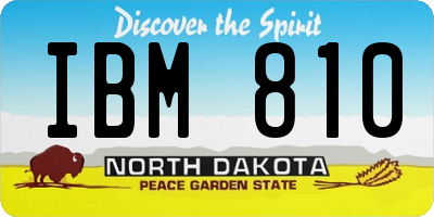 ND license plate IBM810