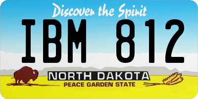 ND license plate IBM812