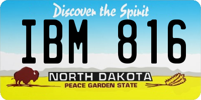 ND license plate IBM816
