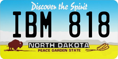 ND license plate IBM818