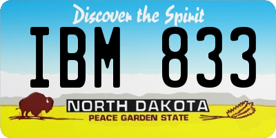 ND license plate IBM833