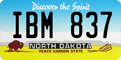 ND license plate IBM837