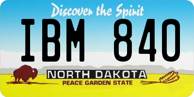 ND license plate IBM840