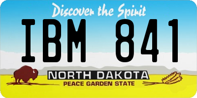 ND license plate IBM841