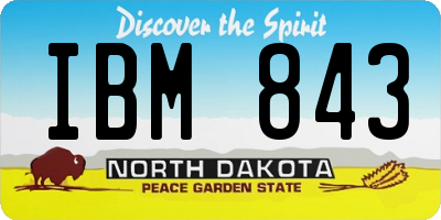 ND license plate IBM843