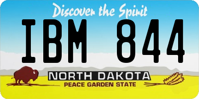 ND license plate IBM844