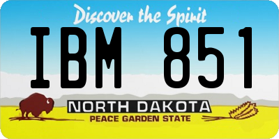 ND license plate IBM851