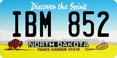 ND license plate IBM852