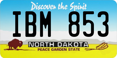 ND license plate IBM853