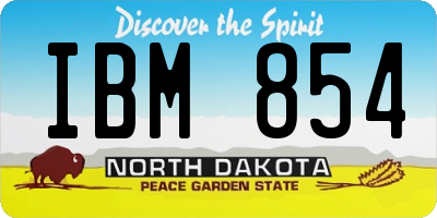 ND license plate IBM854