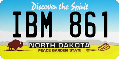 ND license plate IBM861