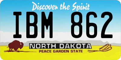 ND license plate IBM862