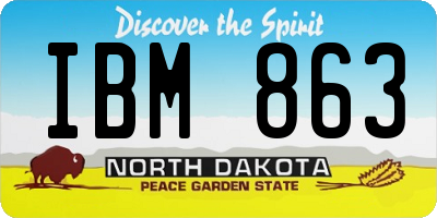 ND license plate IBM863