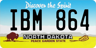 ND license plate IBM864