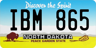 ND license plate IBM865