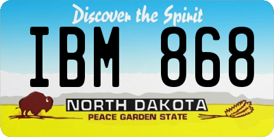 ND license plate IBM868