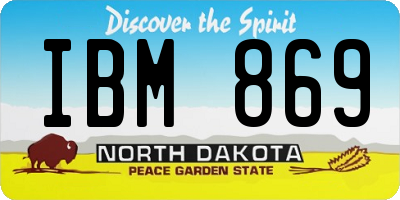 ND license plate IBM869