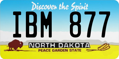ND license plate IBM877