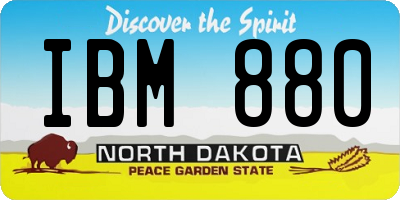 ND license plate IBM880