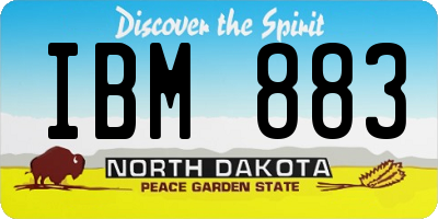ND license plate IBM883