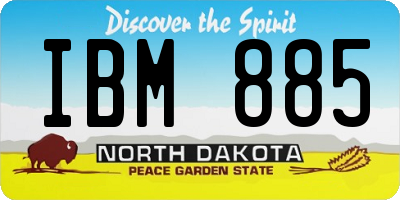 ND license plate IBM885