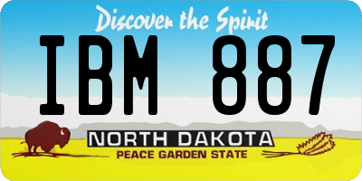 ND license plate IBM887