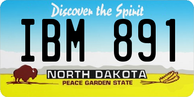 ND license plate IBM891