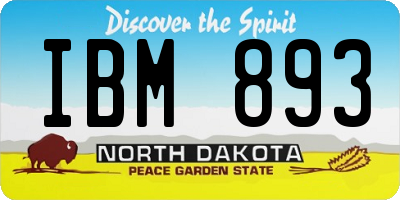 ND license plate IBM893