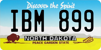ND license plate IBM899