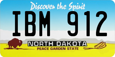 ND license plate IBM912