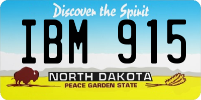 ND license plate IBM915