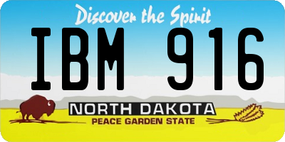 ND license plate IBM916