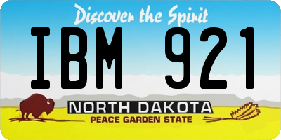 ND license plate IBM921