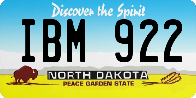 ND license plate IBM922