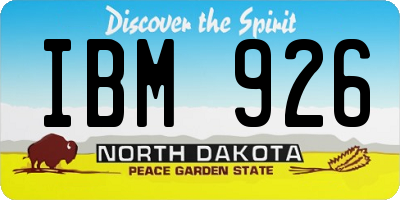 ND license plate IBM926