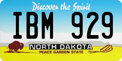 ND license plate IBM929