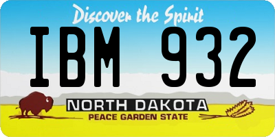 ND license plate IBM932