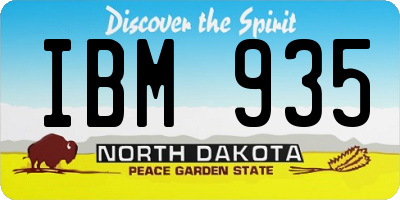 ND license plate IBM935