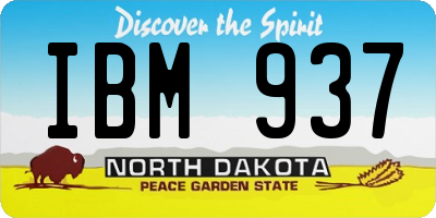 ND license plate IBM937
