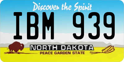 ND license plate IBM939