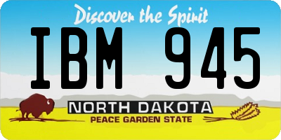 ND license plate IBM945