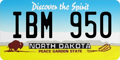 ND license plate IBM950