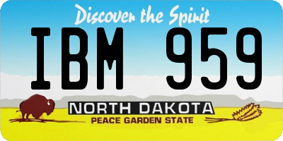 ND license plate IBM959