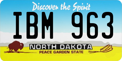 ND license plate IBM963