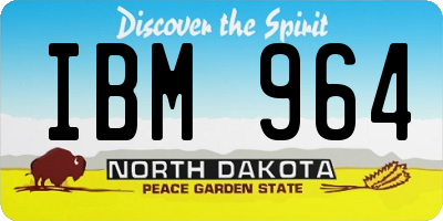 ND license plate IBM964