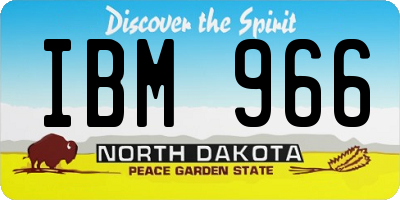 ND license plate IBM966