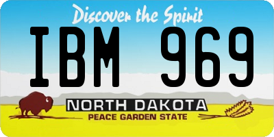 ND license plate IBM969