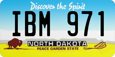 ND license plate IBM971