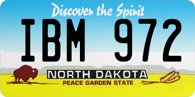 ND license plate IBM972
