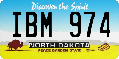 ND license plate IBM974